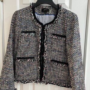 J. Crew French Tweed Lady Jacket - Multicolor Metallic - Size 10